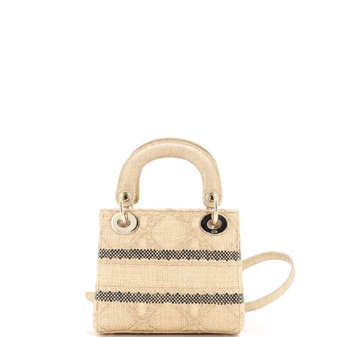 christian Dior raffia cannage bag